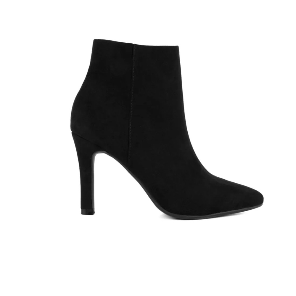 Sugar Black Ankle Booties with Zipper